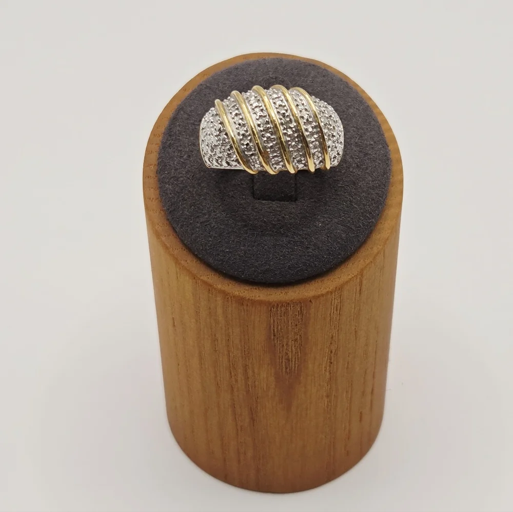 PalmBeach Yellow Gold-plated Sterling Silver  Accent Dome Ring Size 8 - Picture 2 of 8